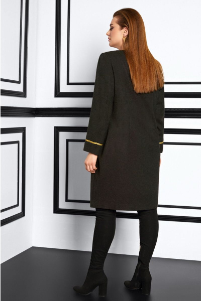 Пальто Lissana 3848 темная_олива - фото 4