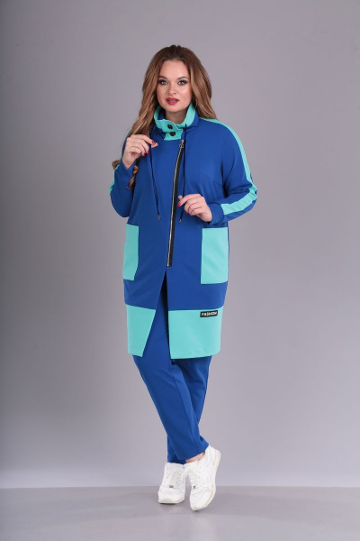 Брюки, кардиган ANASTASIA MAK 692 васильковый - фото 1