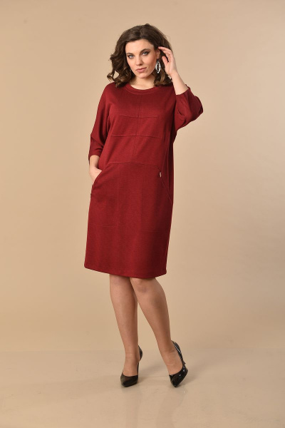 Платье Lady Style Classic 1255 бордовый - фото 1