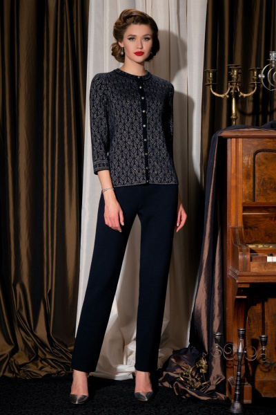 Жакет Barbara Geratti 3758 темно-синий/темно-бежевый - фото 1