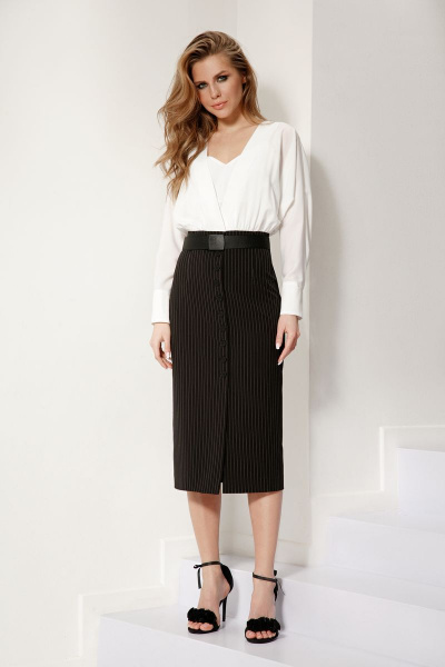 Классическое платье-комплект из легкой ткани с топом Lokka 588 - фото 1