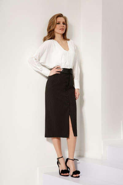 Классическое платье-комплект из легкой ткани с топом Lokka 588 - фото 2