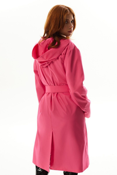 Лёгкий розовый плащ с капюшоном и прорезными карманами Golden Valley 7146 розовый - фото 6