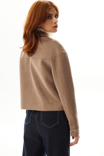 На каждый день коричневый жакет с кокетками из текстиля Golden Valley 3057 коричневый - фото 3