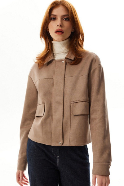 На каждый день коричневый жакет с кокетками из текстиля Golden Valley 3057 коричневый - фото 1
