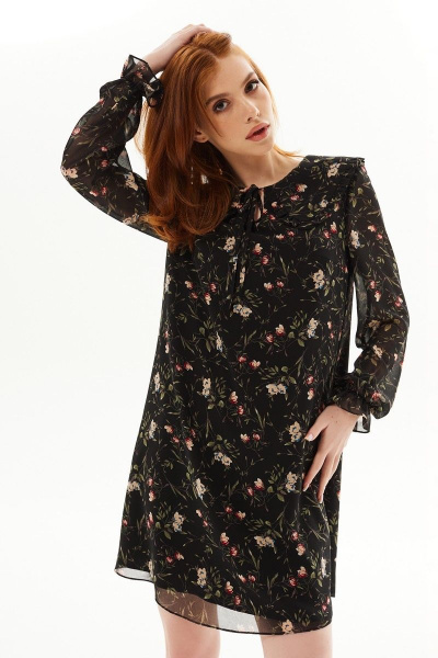 Платье расширенного силуэта с капельным вырезом Golden Valley 4933 черный - фото 4