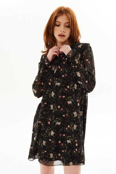 Платье расширенного силуэта с капельным вырезом Golden Valley 4933 черный - фото 2