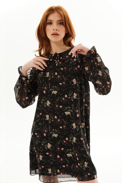 Платье расширенного силуэта с капельным вырезом Golden Valley 4933 черный - фото 1