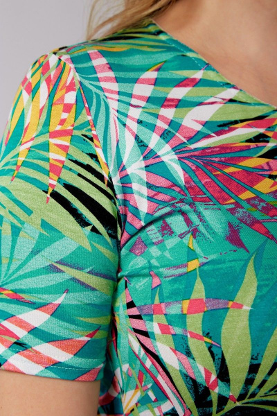 Летняя женская блуза из вискозы с пестрым дизайном Nika.PL 010303 пальма - фото 5