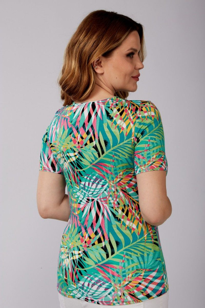 Летняя женская блуза из вискозы с пестрым дизайном Nika.PL 010303 пальма - фото 2