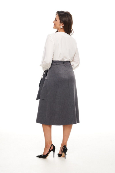 Блуза, юбка Beautiful&Free 6045 белый+графит - фото 6