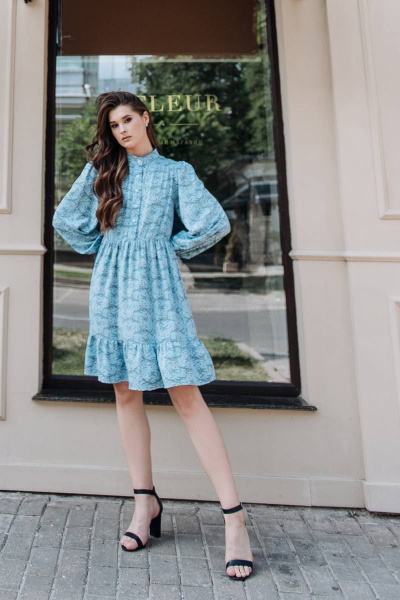 Платье свободного кроя из искусственной замши с воланом по низу GlasiO 5869 - - фото 3