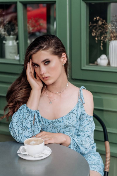 Платье А-силуэт с бретелями и рукавом на манжете GlasiO 5878- - фото 2