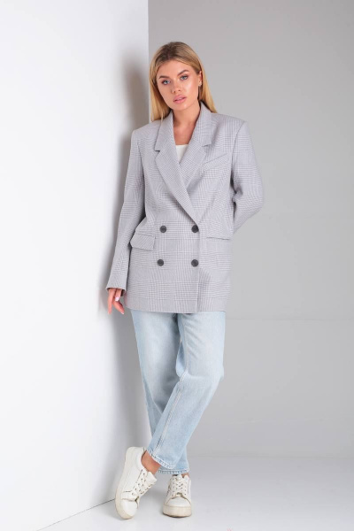 Жакет DOGGI 0172 серо-голубой - фото 9