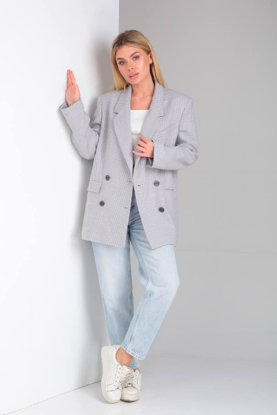 Жакет DOGGI 0172 серо-голубой - фото 7