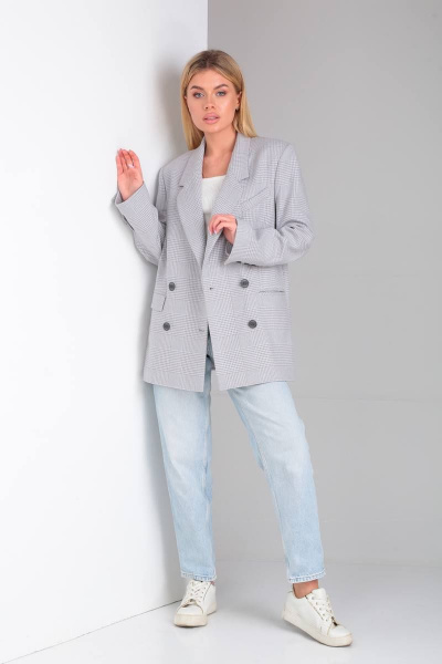 Жакет DOGGI 0172 серо-голубой - фото 6