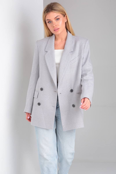 Жакет DOGGI 0172 серо-голубой - фото 5