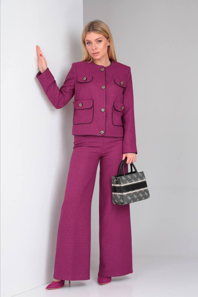 Брюки, жакет DOGGI 2899 пурпурный - фото 1