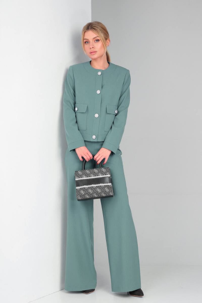 Брюки, жакет DOGGI 2900 лазурно-серый - фото 8