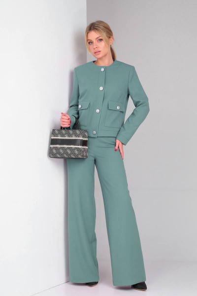 Брюки, жакет DOGGI 2900 лазурно-серый - фото 7