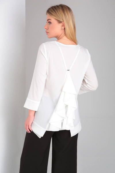 Деловой костюм из текстиля с шифоновой блузкой и эффектной спинкой DOGGI 2904 черный - фото 6