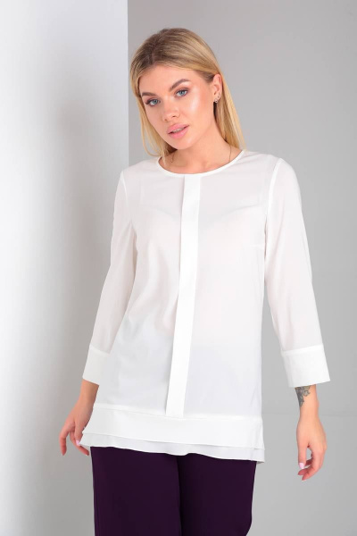 Элегантный брючный костюм с шифоновой блузкой и спинкой с цепочками DOGGI 2904 глубокий_пурпурный - фото 4