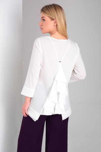 Элегантный брючный костюм с шифоновой блузкой и спинкой с цепочками DOGGI 2904 глубокий_пурпурный - фото 5