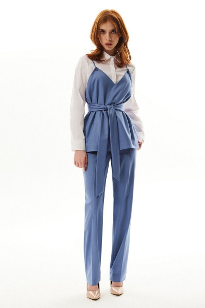 Блуза, брюки, жилет Golden Valley 6553 голубой - фото 2