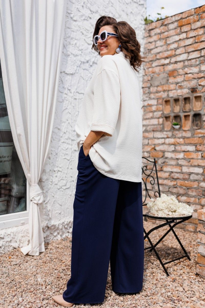 Блуза, брюки, жилет Romanovich Style 3-2510 синий+белый - фото 12