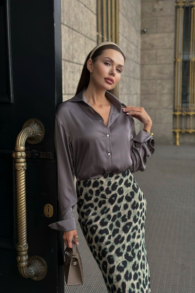 Блуза THE.WOMAN 0071 темно-серый - фото 1