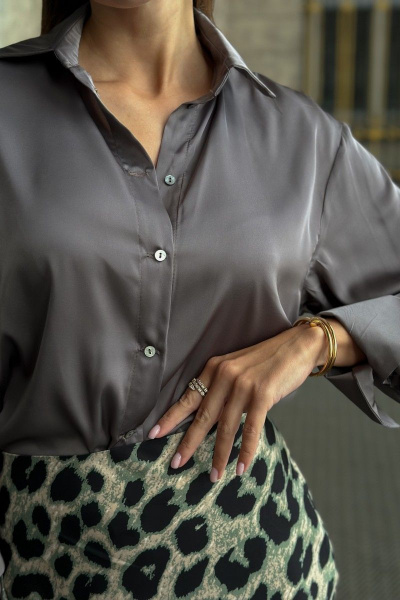 Блуза THE.WOMAN 0071 темно-серый - фото 2