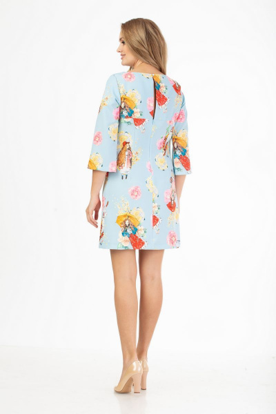 Платье с геометричным принтом и разрезом в юбке Anelli 810 зонтики - фото 5