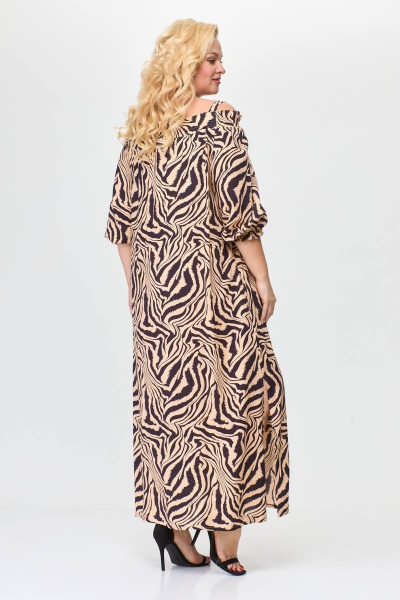 Платье Abbi 1011 бежево-черный - фото 5