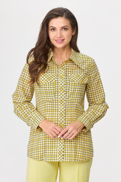 Блуза Abbi 4016 желтая_клетка - фото 1