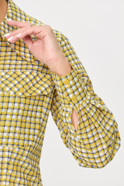 Блуза Abbi 4016 желтая_клетка - фото 4