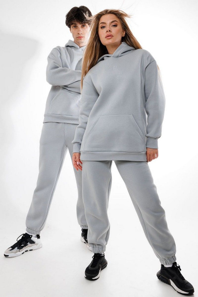 Брюки и худи спортивный костюм из футера серый GO F3039/29-01.164-170 - фото 5