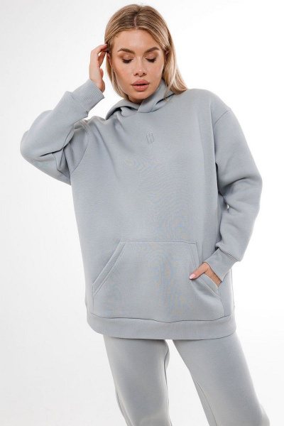Брюки и худи спортивный костюм из футера серый GO F3039/29-01.164-170 - фото 3