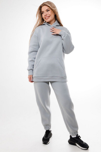 Брюки и худи спортивный костюм из футера серый GO F3039/29-01.170-176 - фото 6