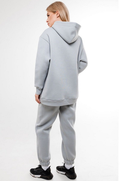Брюки и худи спортивный костюм из футера серый GO F3039/29-01.170-176 - фото 2