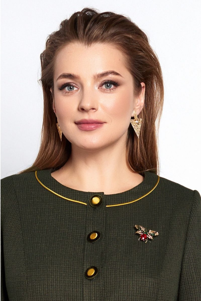 Жакет, юбка Lissana 3963 олива - фото 4