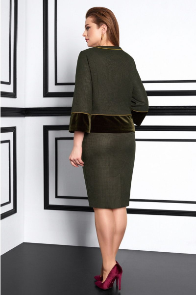 Жакет, юбка Lissana 3963 олива - фото 6