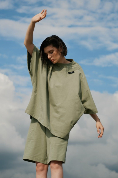 Футболка, шорты RAWR 431 оливковый - фото 3