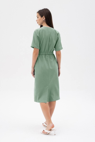Платье масами с запахом и мягкими складками ARTiMODA 323-07 хаки - фото 3