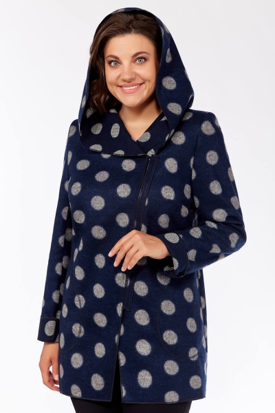 Куртка женская без подкладки с капюшоном демисезонная Магия Стиля М-2500 горохи_светлые - фото 1