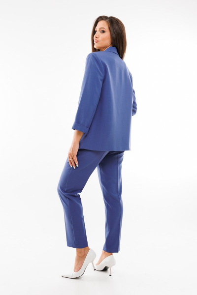 Костюм женский 3-предметный с зауженными брюками и жакетом SandyNa 130558 джинс - фото 6
