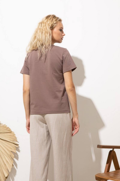 Летний хлопковый джемпер и майка в коричневом цвете Femme & Devur 30724 1.31F(170) - фото 4