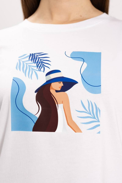 Летний хлопковый джемпер и майка с принтом в стиле casual Femme & Devur 30724 1.2F(170) - фото 3