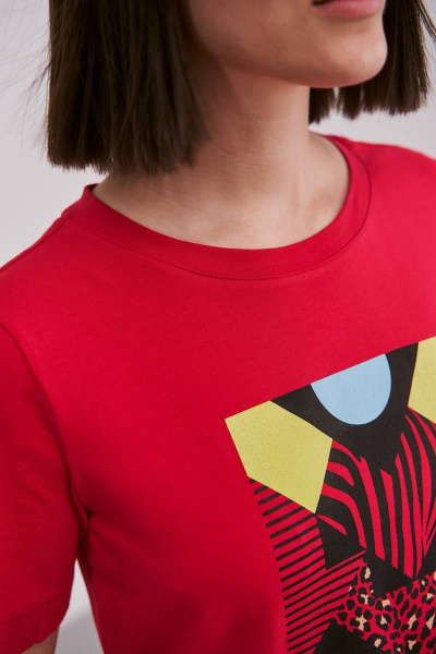 Летний хлопковый джемпер и майка в ярком красном цвете Femme & Devur 30533 1.13F(170) - фото 4