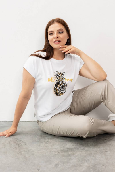 Летний хлопковый джемпер и майка в стиле casual Femme & Devur 30378 4.2BF(170) - фото 2