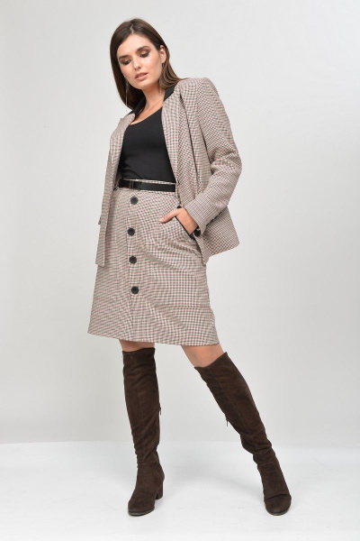 Жакет, юбка MALI 770 клетка - фото 1